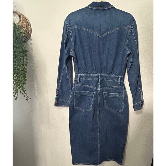NEW Madewell Denim Western Midi Shirtdress in Laselle Wash Sz 2 Capsule Staple - Picture 4 of 11